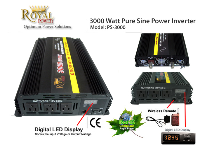 Convertisseur pure-sinus 12V 3000 Watts - Powerlib